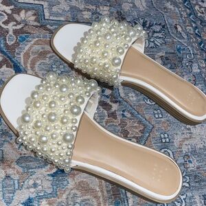 a new day White Pearl Embellished Sandals